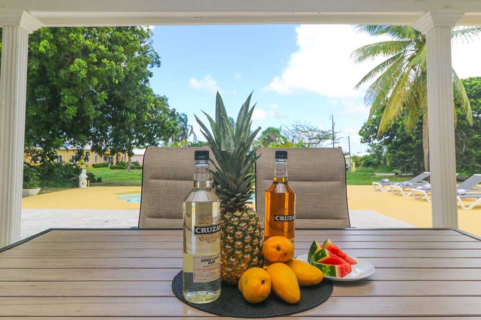 cruzan rum on table
